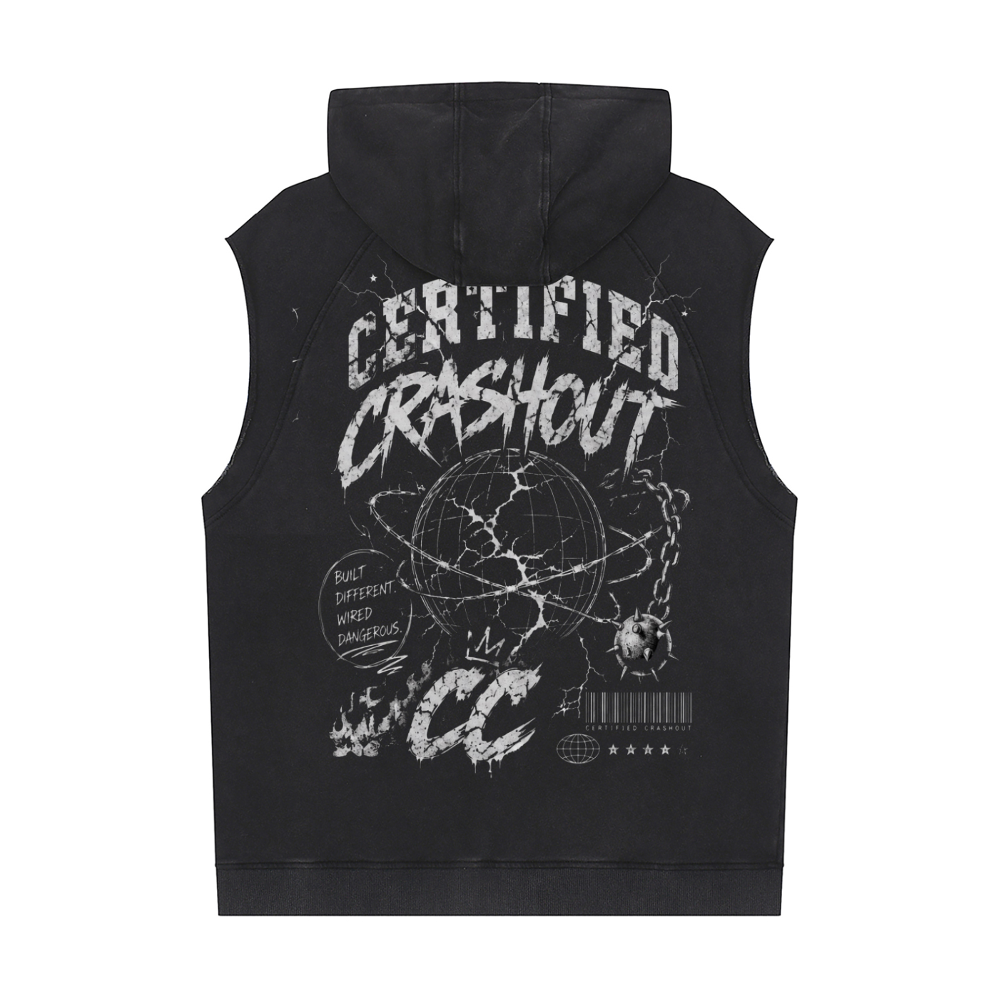 Certified Crashout World Sleeveless Hoodie