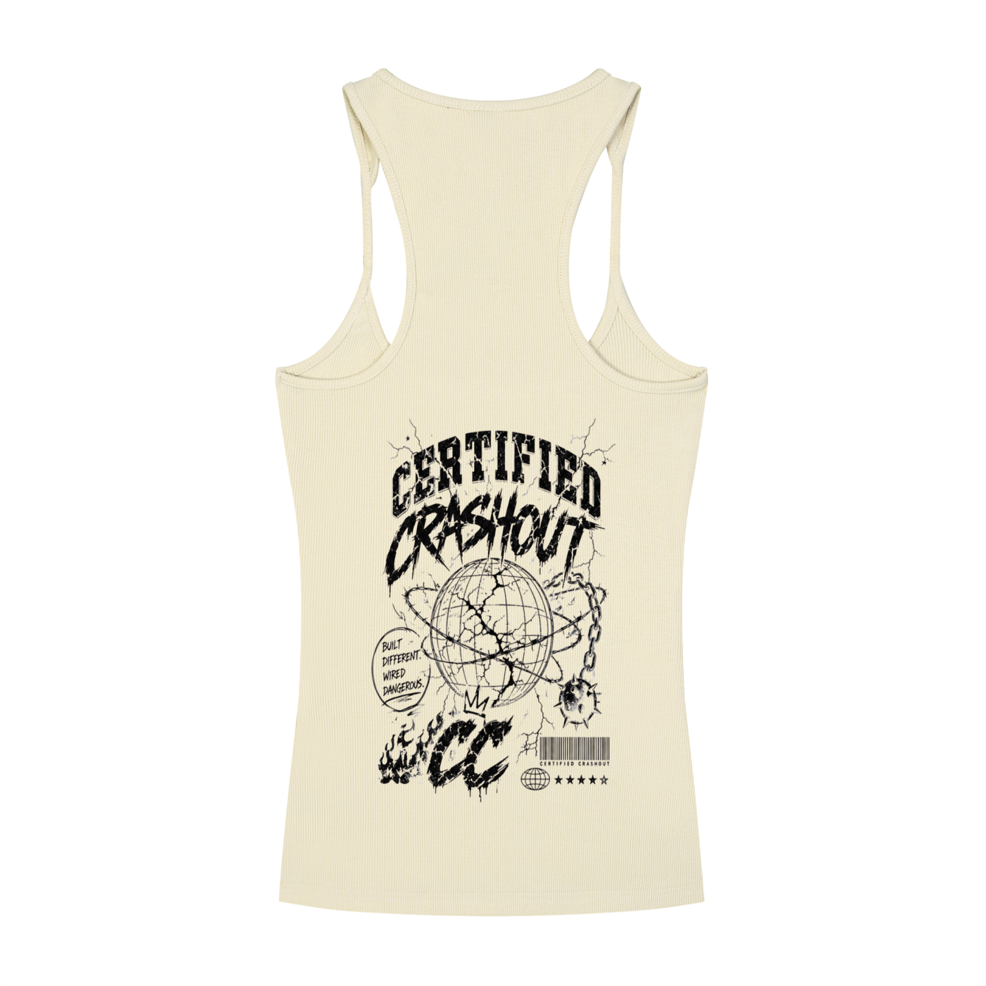 Certified Crashout World Women’s Slim Fit Ribbed Racerback Tank Top