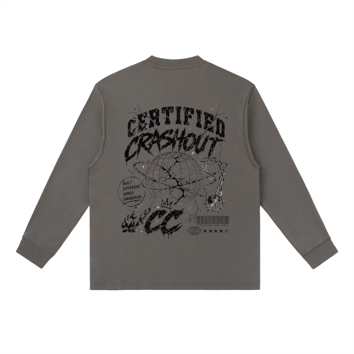 Certified Crashout World Essential Crewneck Long-Sleeve T-Shirt