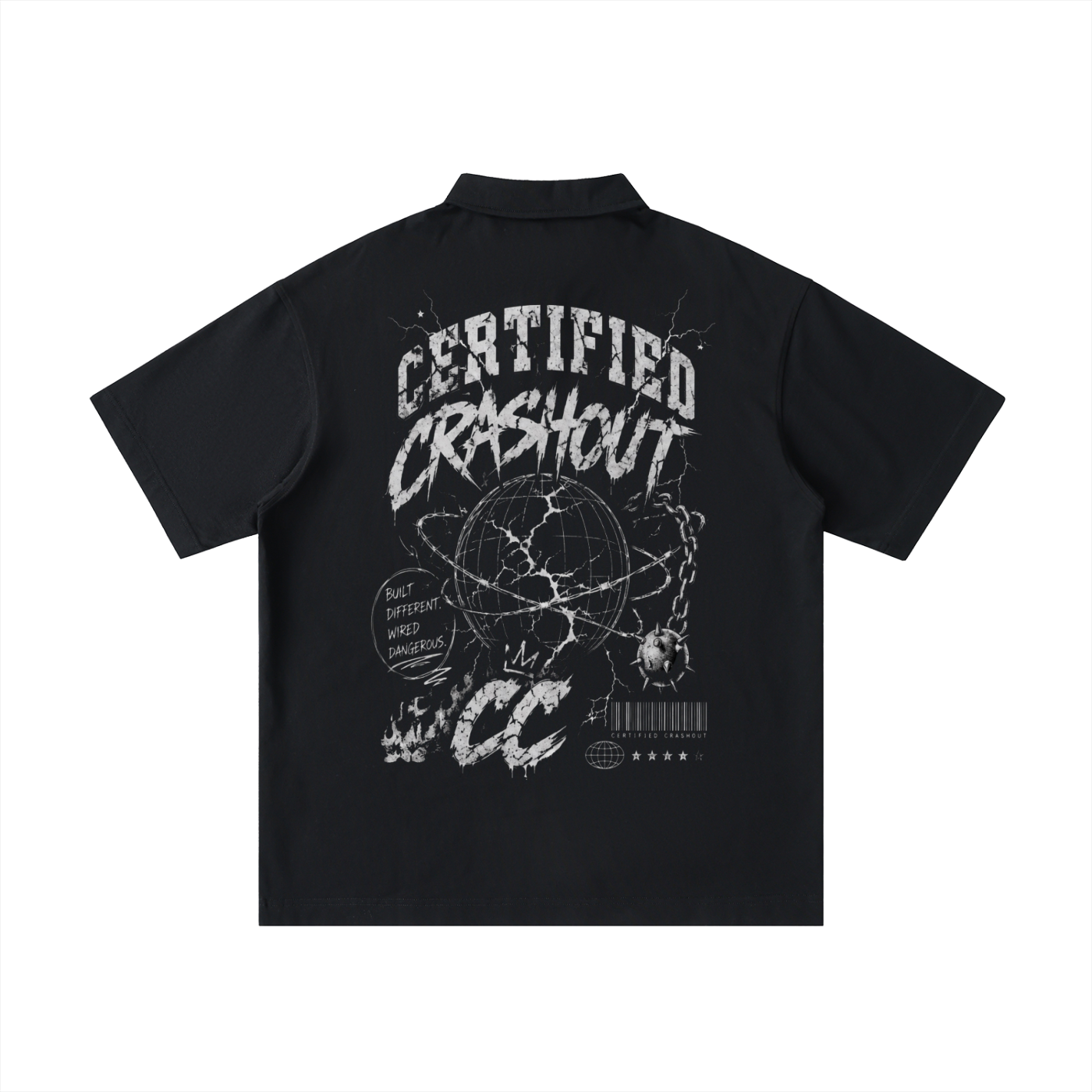 Certified Crashout World Loose Cotton Short-Sleeve Polo Shirt