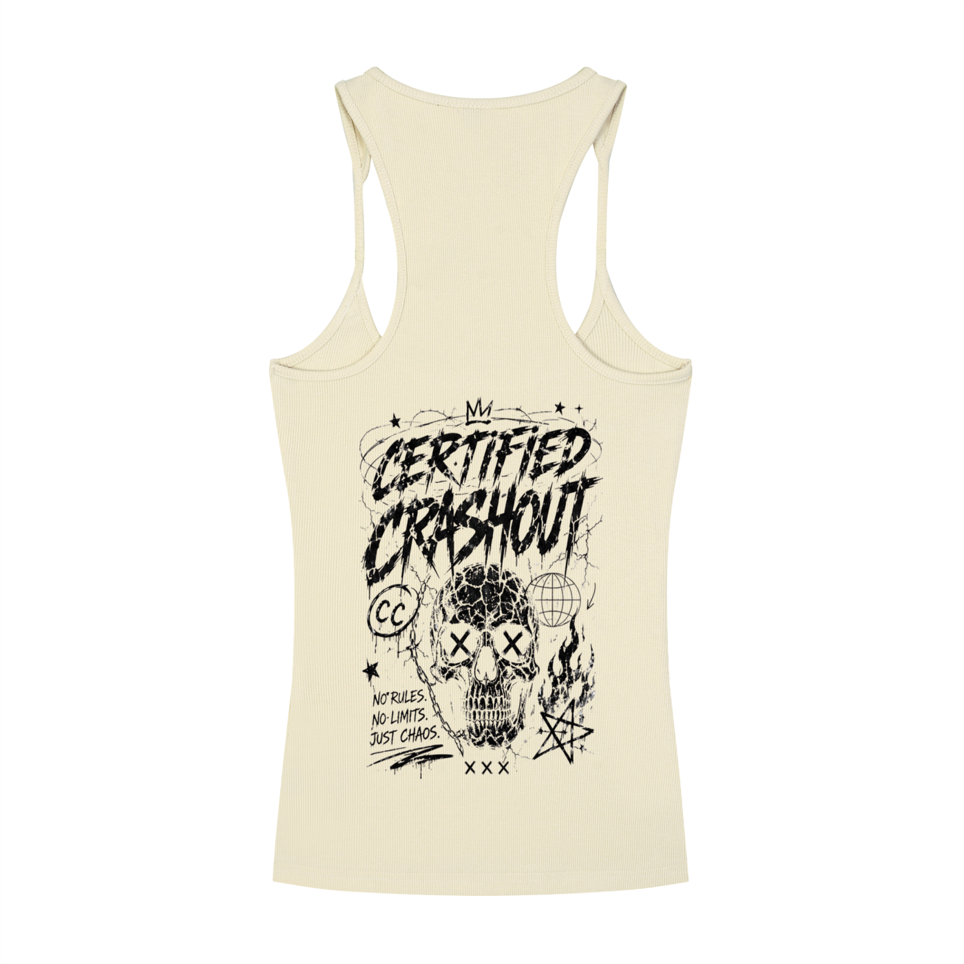 Certified Crashout Women’s Slim Fit Ribbed Racerback Tank Top