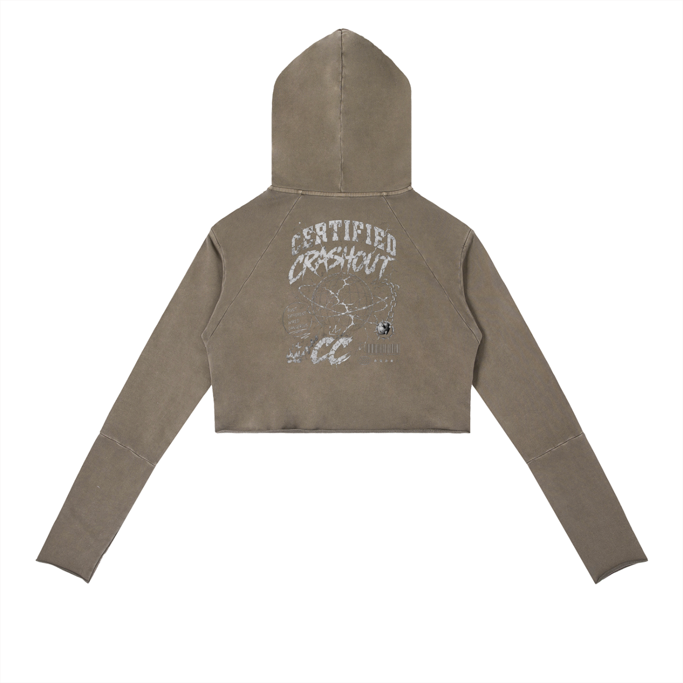 Certified Crashout World Women’s Vintage Washed Raw Edge Hoodie