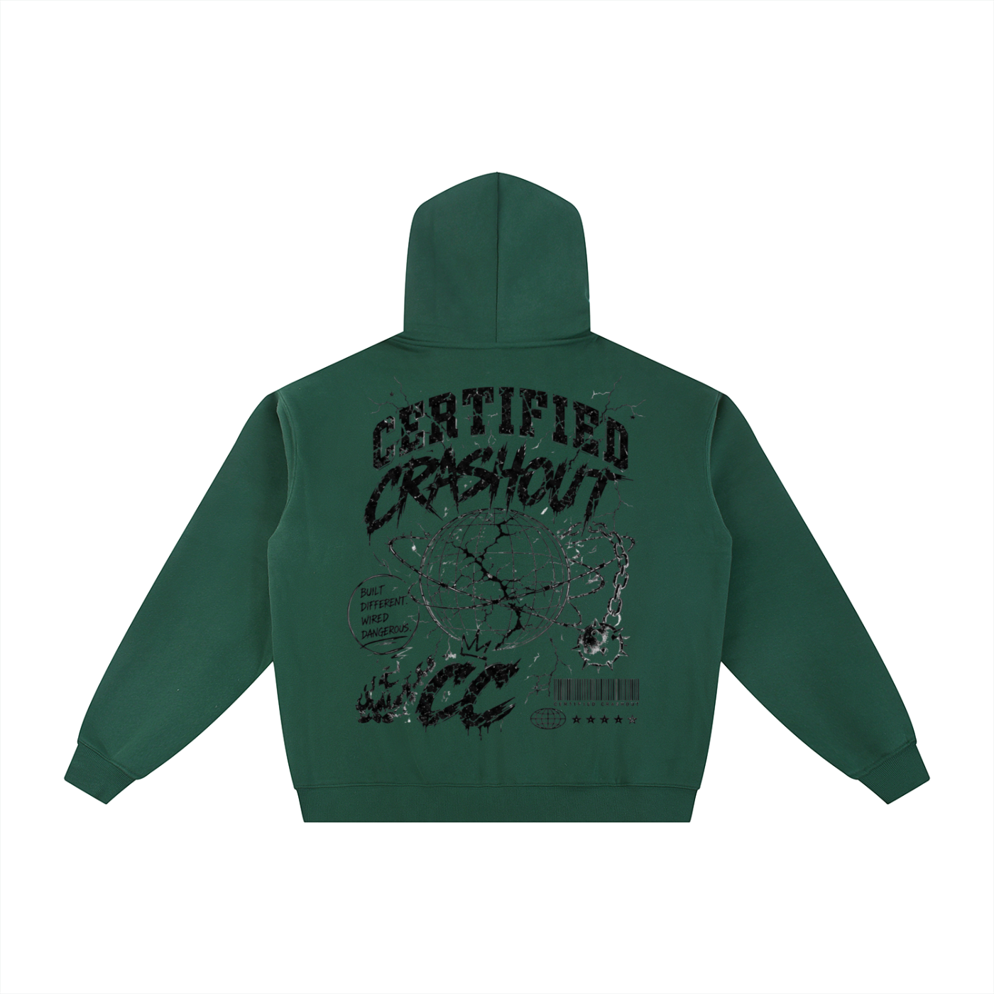 Certified Crashout World Essential Fleece Zip-Through Hoodie