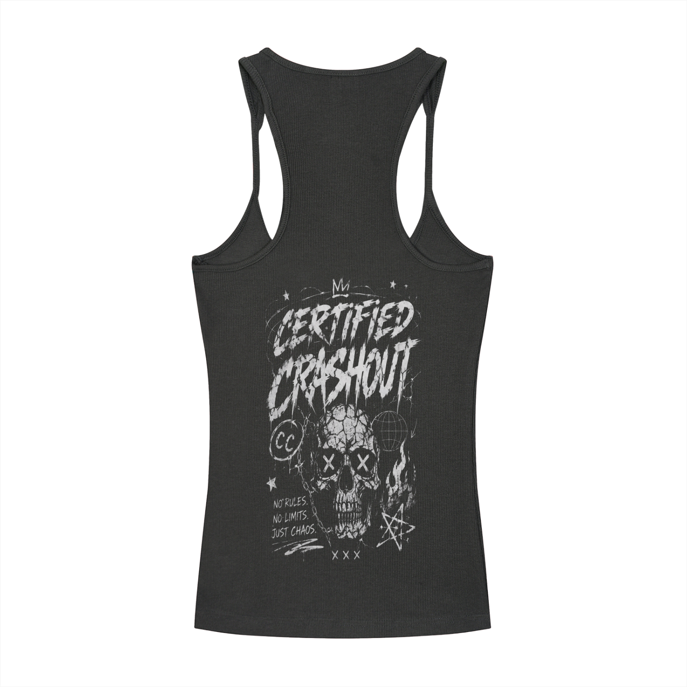 Certified Crashout Women’s Slim Fit Ribbed Racerback Tank Top