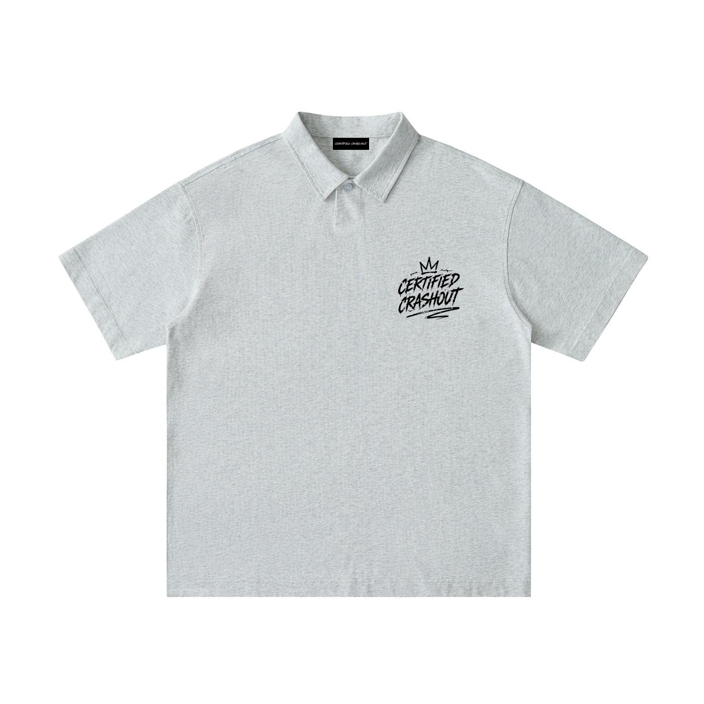 Certified Crashout Loose Cotton Short-Sleeve Polo Shirt