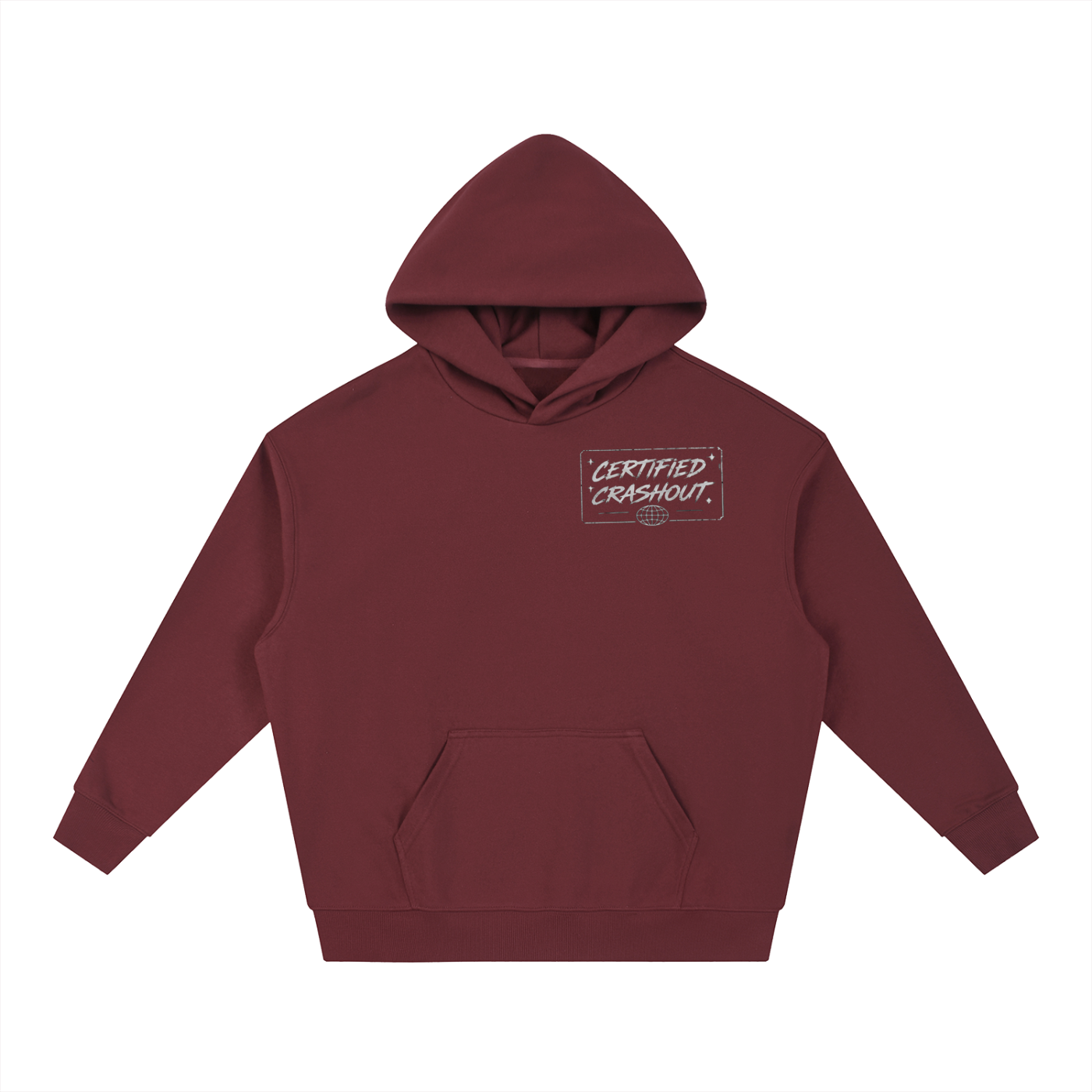 Certified Crashout World Essential Boxy Heavyweight Drop-Shoulder Hoodie