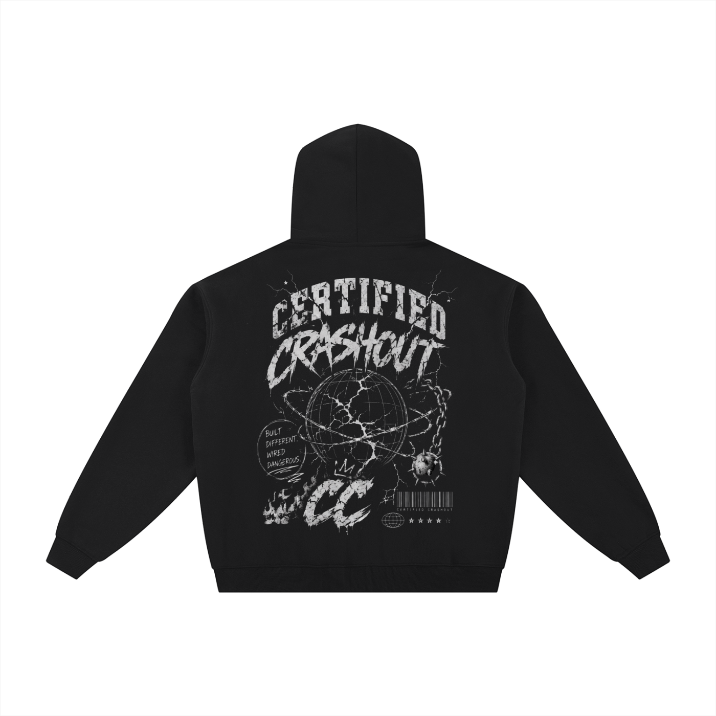 Certified Crashout World Essential Fleece Zip-Through Hoodie