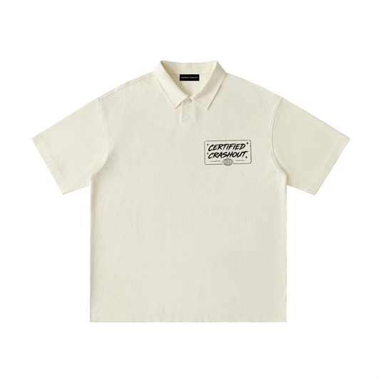 Certified Crashout World Loose Cotton Short-Sleeve Polo Shirt