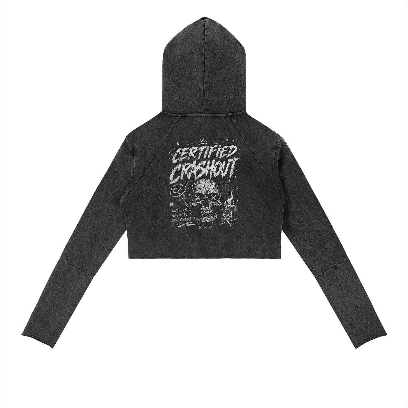 Certified Crashout Women’s Vintage Washed Raw Edge Hoodie
