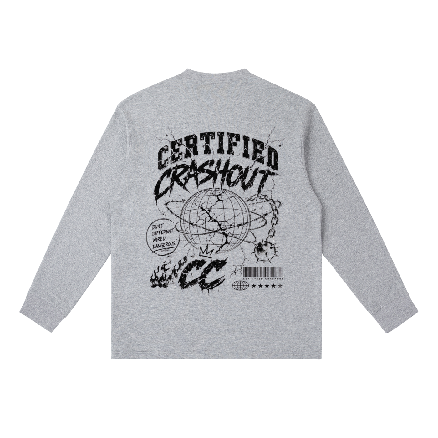 Certified Crashout World Essential Crewneck Long-Sleeve T-Shirt