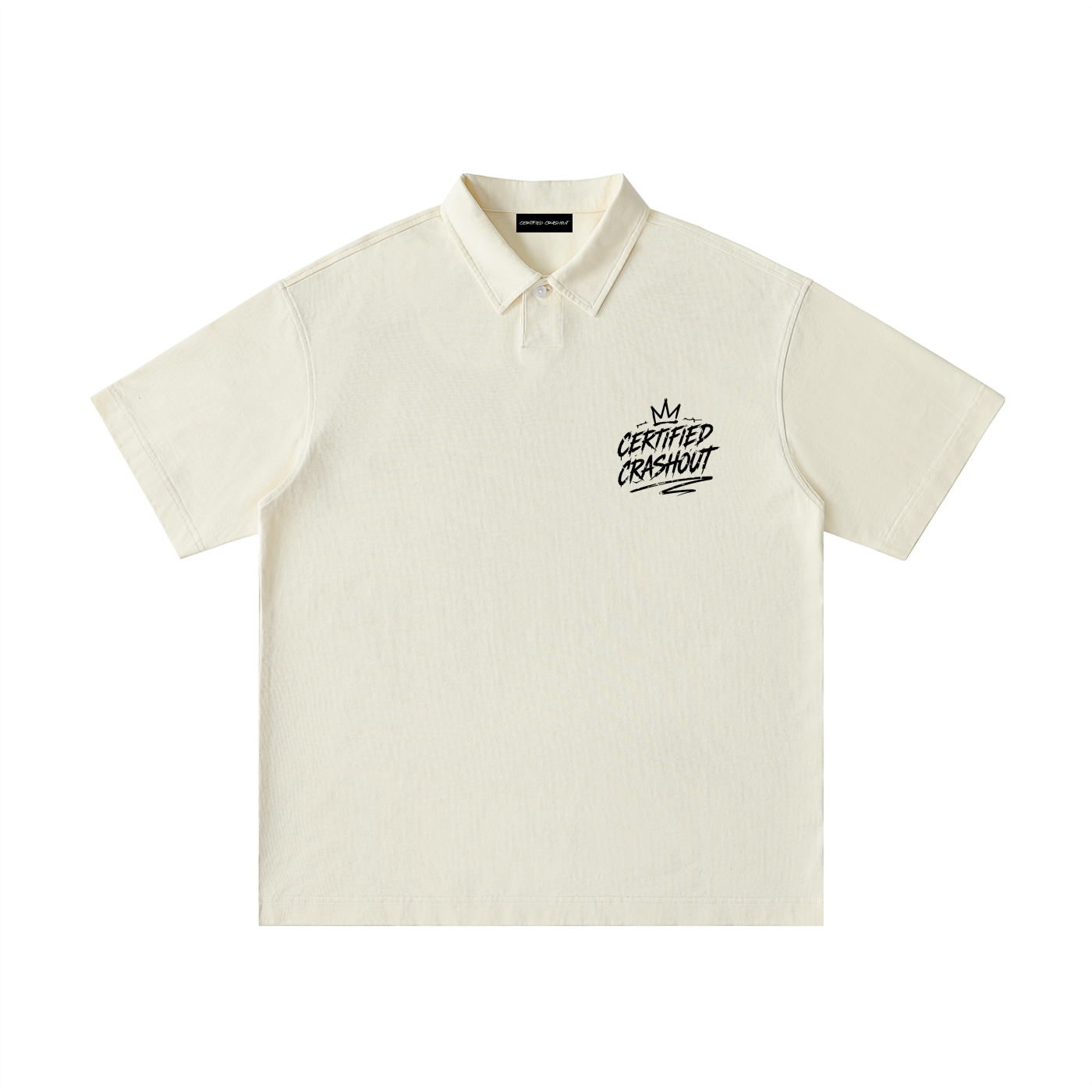 Certified Crashout Loose Cotton Short-Sleeve Polo Shirt