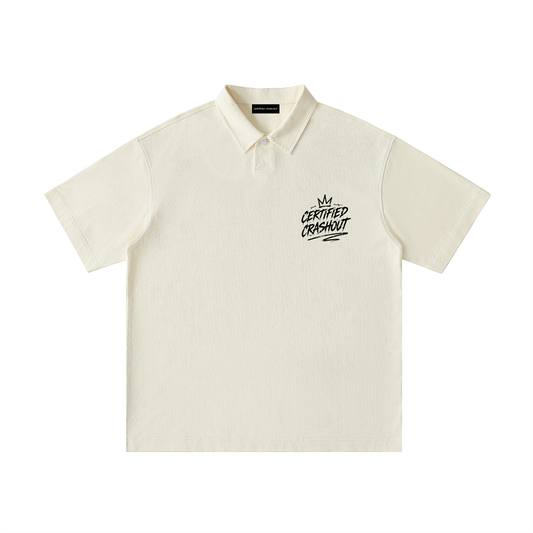 Certified Crashout Loose Cotton Short-Sleeve Polo Shirt