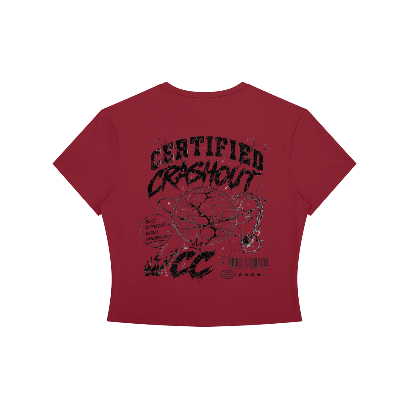 Certified Crashout World Women's Crewneck Crop T-Shirt