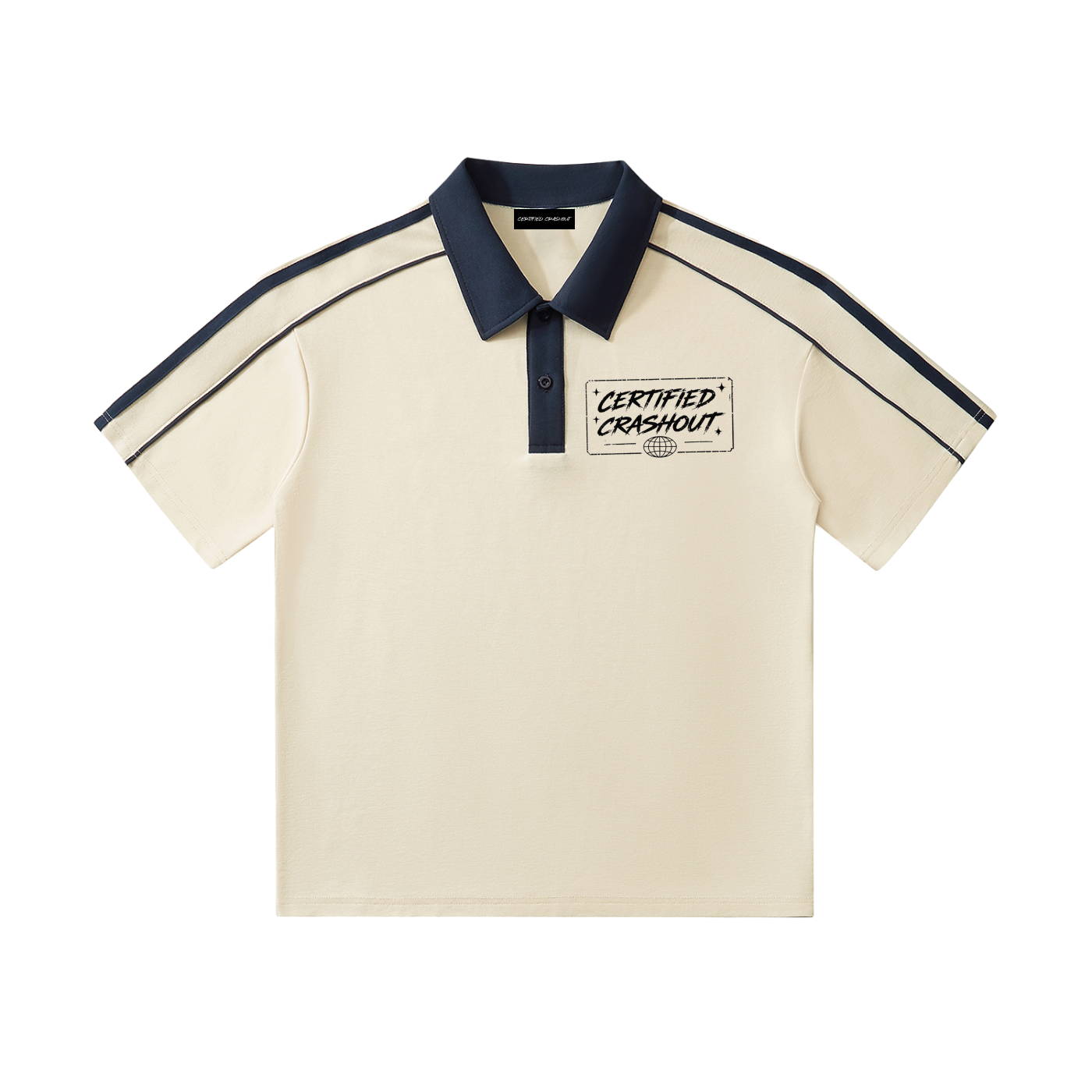 Certified Crashout World Collar Short-Sleeve Polo Shirt
