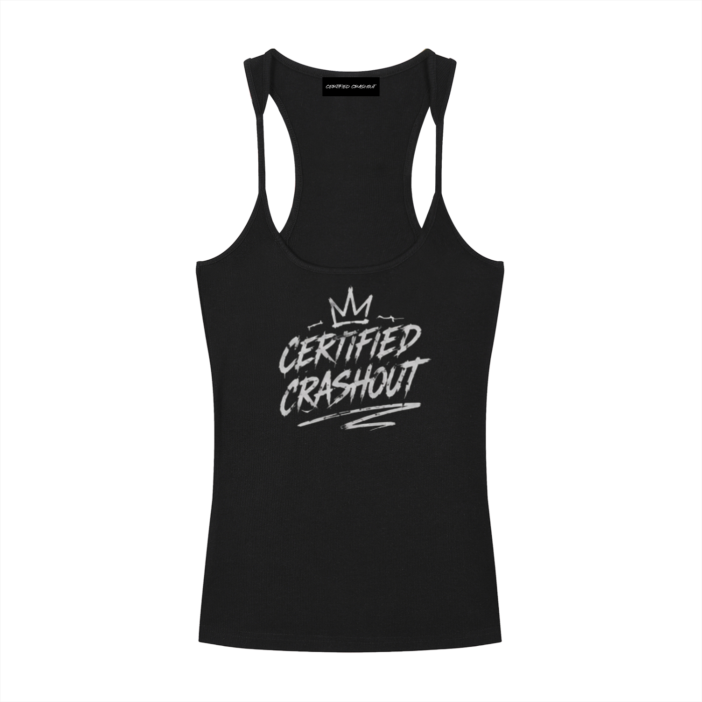 Certified Crashout Women’s Slim Fit Ribbed Racerback Tank Top