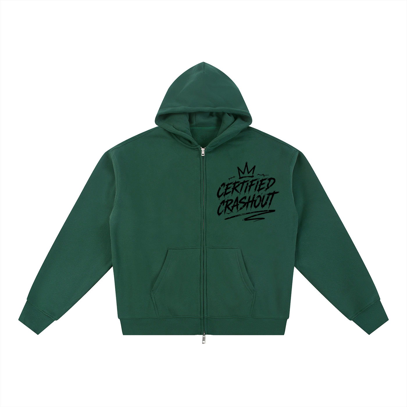 Certified Crashout Essential Fleece Zip-Through Hoodie