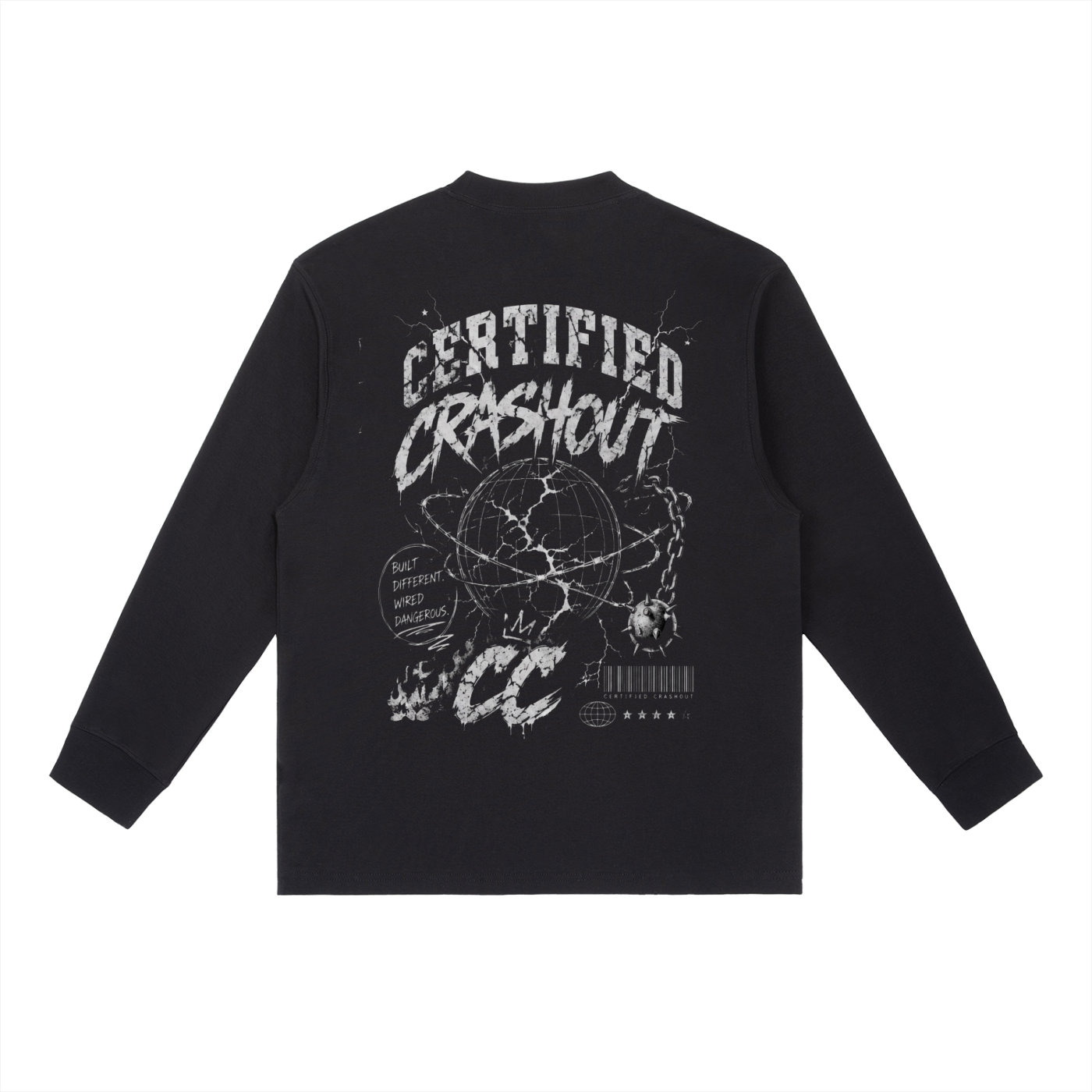 Certified Crashout World Essential Crewneck Long-Sleeve T-Shirt