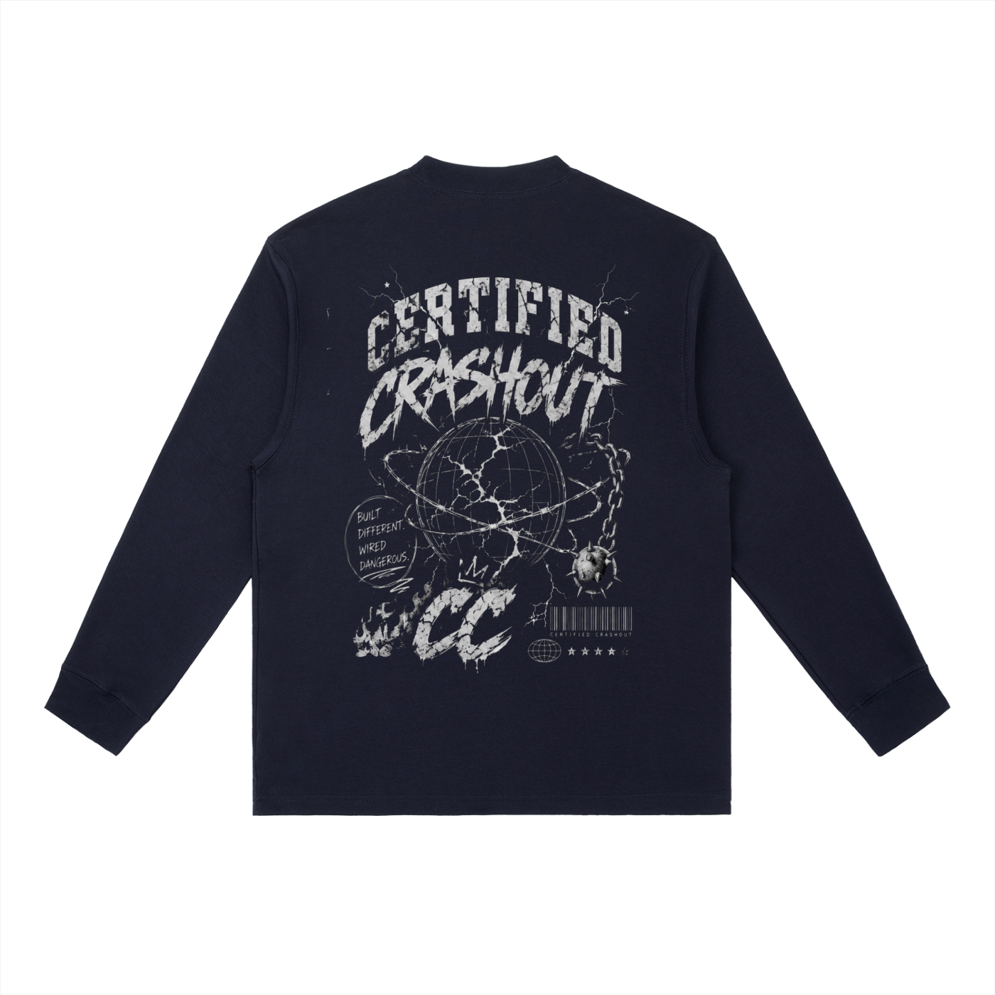 Certified Crashout World Essential Crewneck Long-Sleeve T-Shirt