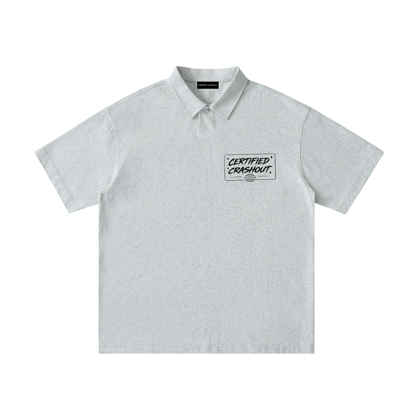 Certified Crashout World Loose Cotton Short-Sleeve Polo Shirt