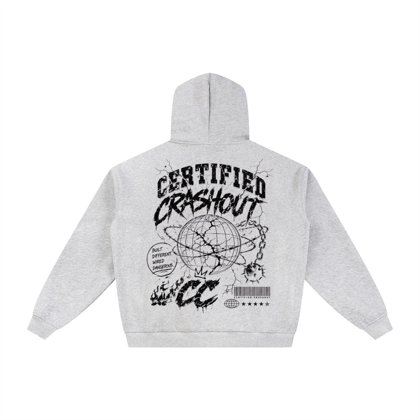 Certified Crashout World Essential Fleece Zip-Through Hoodie