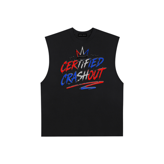 Certified Crashout 4th Of July Edition Raw Edge Cotton Tank Top