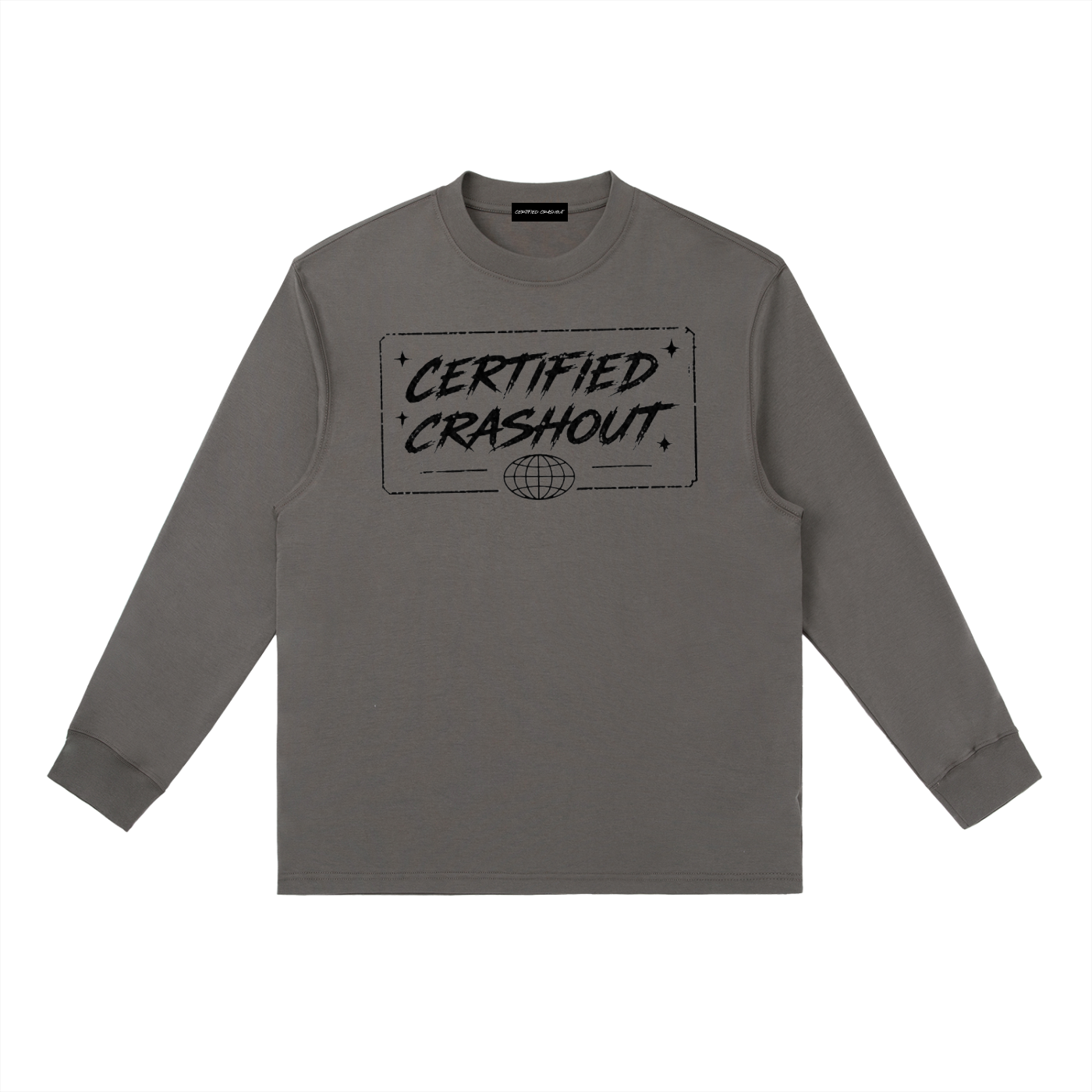 Certified Crashout World Essential Crewneck Long-Sleeve T-Shirt