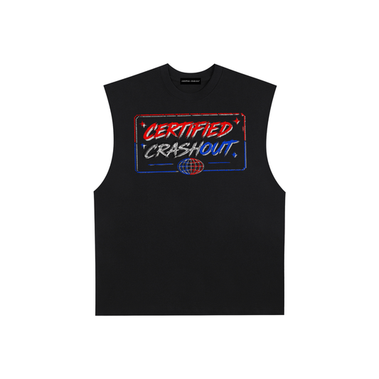 Certified Crashout World 4th Of July Edition Raw Edge Cotton Tank Top