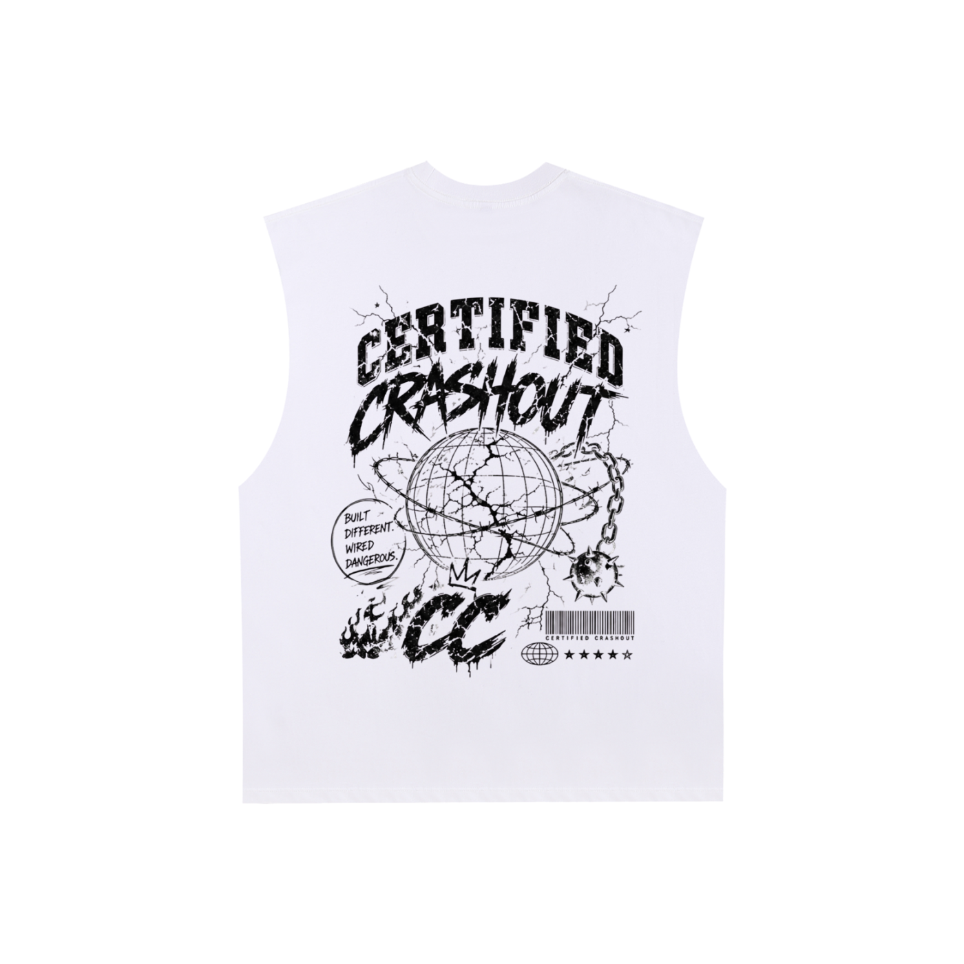 Certified Crashout World Raw Edge Cotton Tank Top