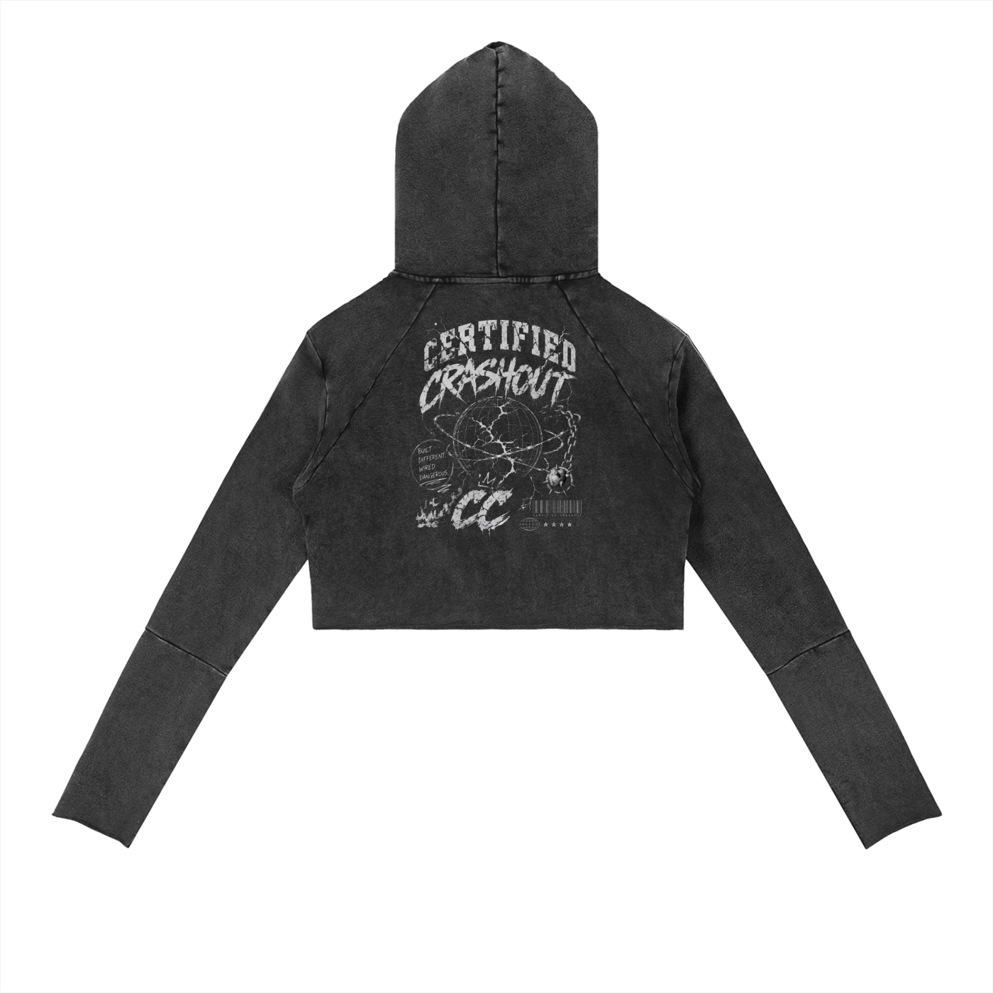 Certified Crashout World Women’s Vintage Washed Raw Edge Hoodie