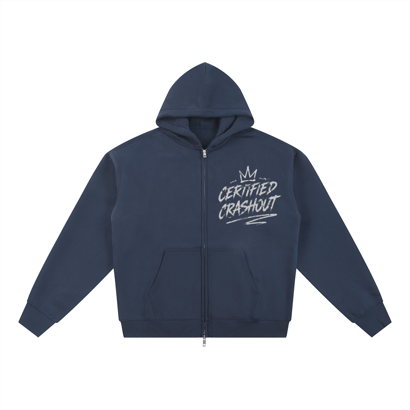 Certified Crashout Essential Fleece Zip-Through Hoodie