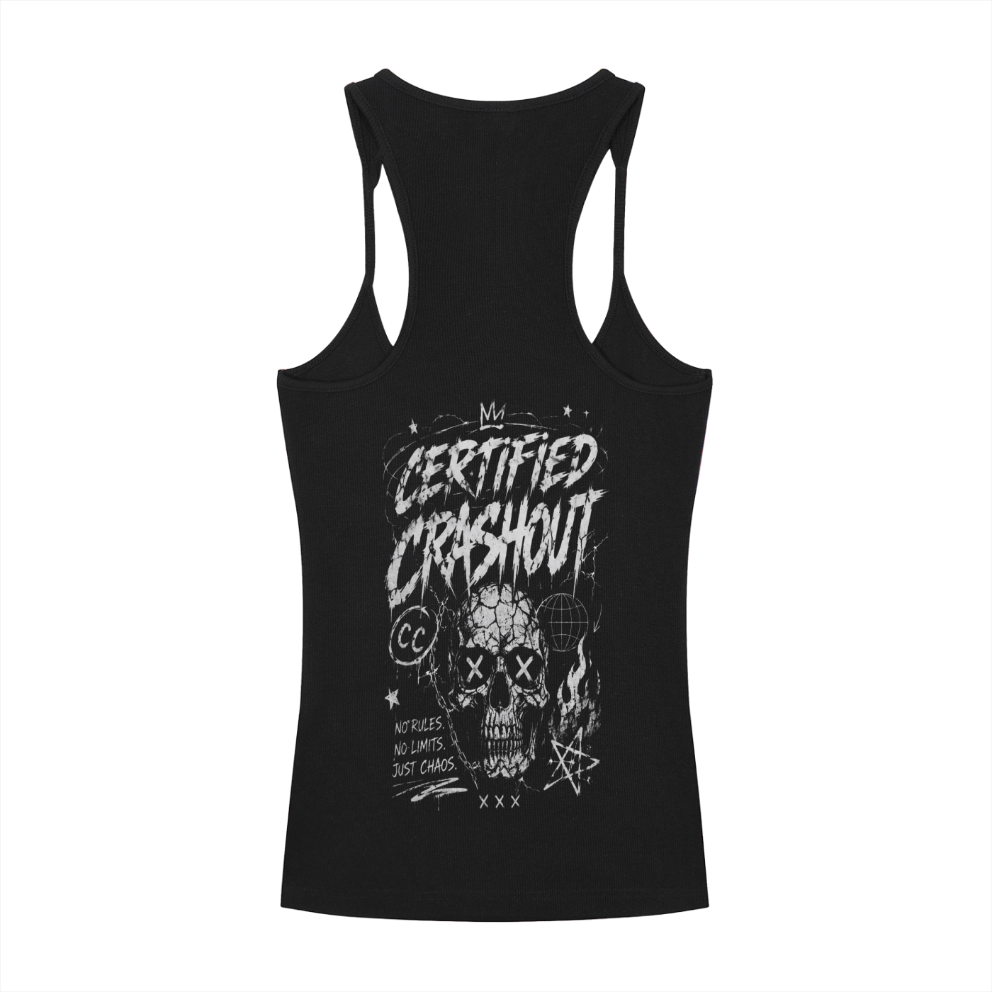 Certified Crashout Women’s Slim Fit Ribbed Racerback Tank Top