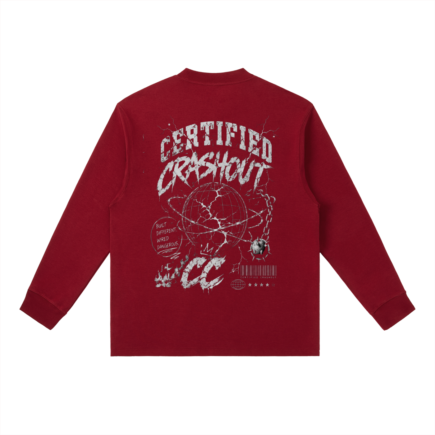 Certified Crashout World Essential Crewneck Long-Sleeve T-Shirt