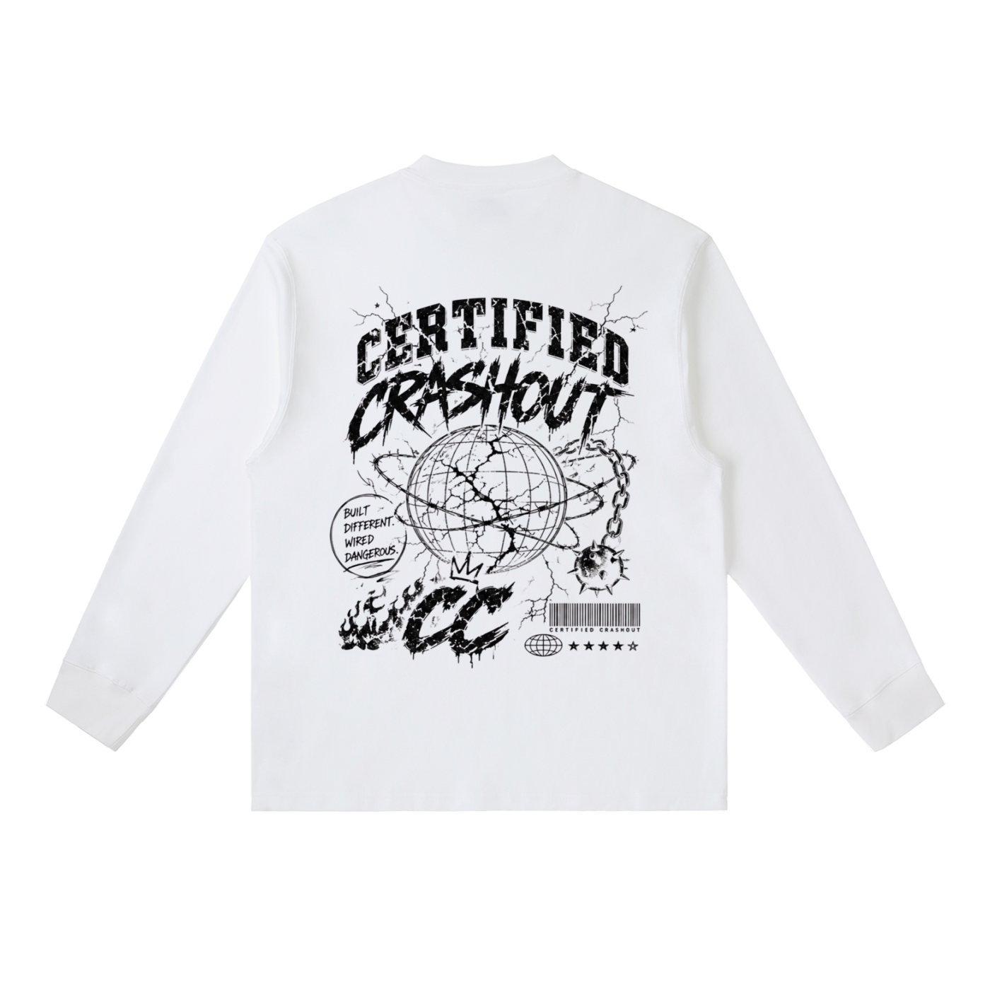 Certified Crashout World Essential Crewneck Long-Sleeve T-Shirt