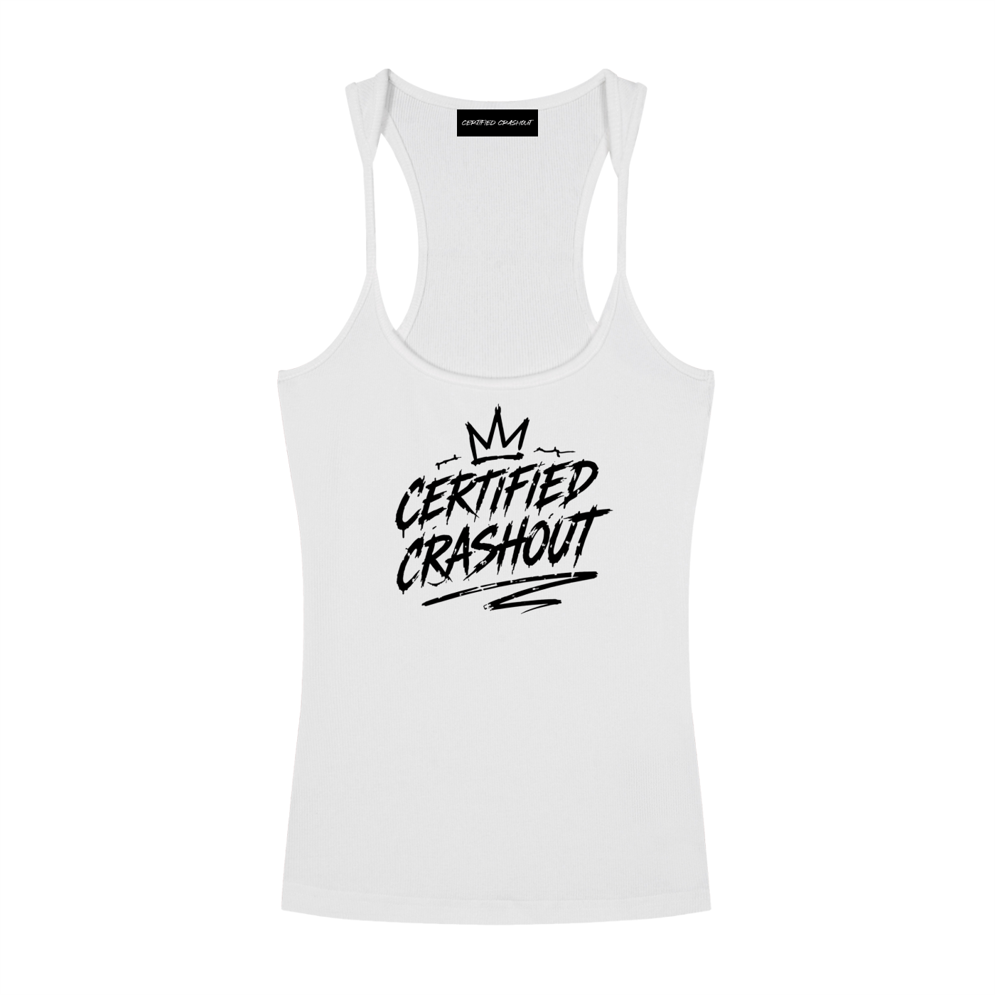 Certified Crashout Women’s Slim Fit Ribbed Racerback Tank Top