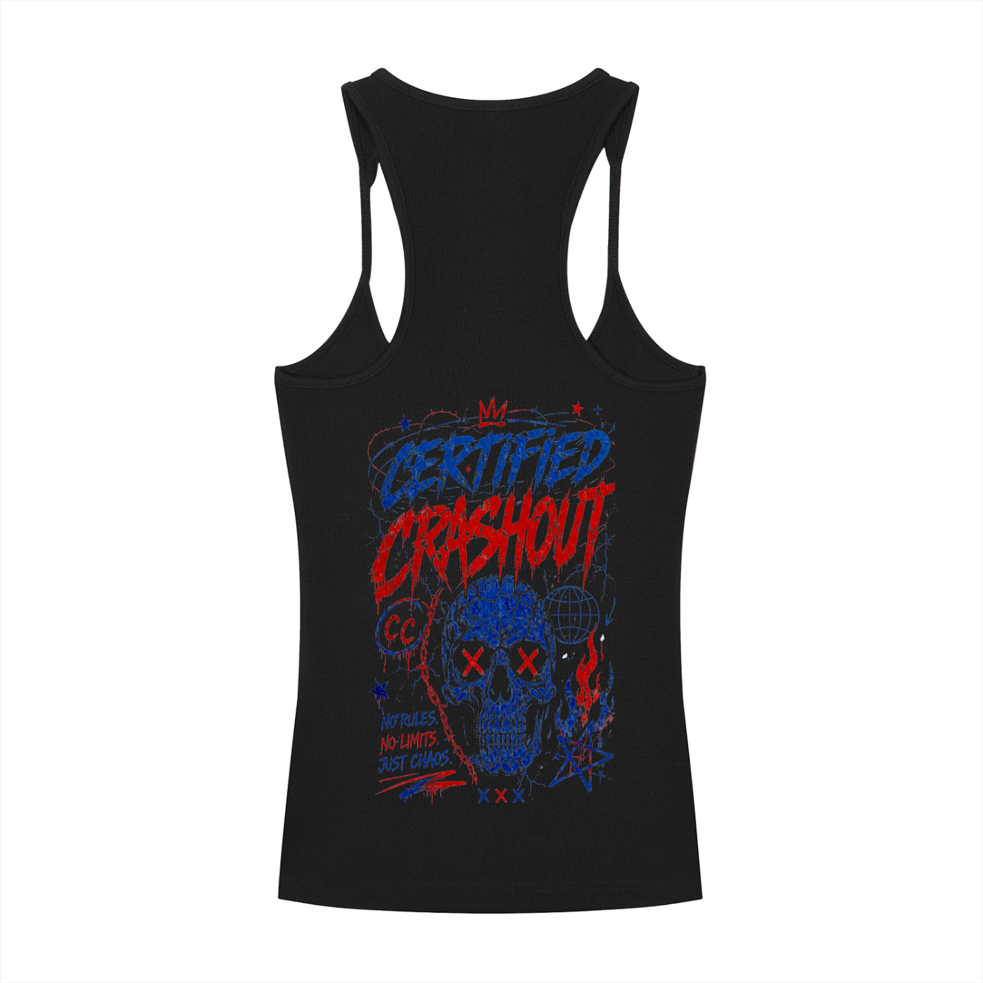 Certified Crashout Women’s Slim Fit Ribbed Racerback Tank Top