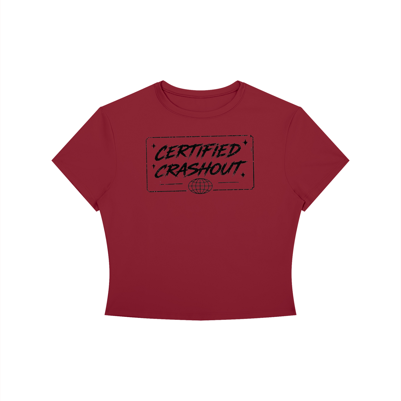 Certified Crashout World Women's Crewneck Crop T-Shirt