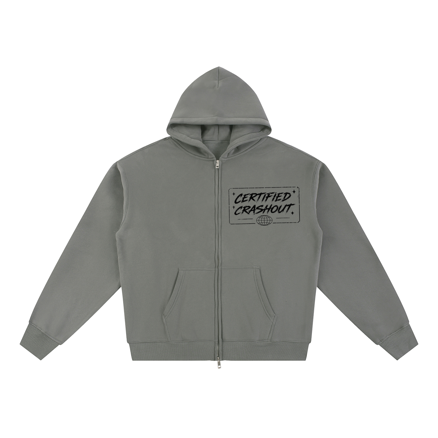 Certified Crashout World Essential Fleece Zip-Through Hoodie