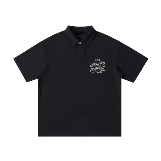 Certified Crashout Loose Cotton Short-Sleeve Polo Shirt