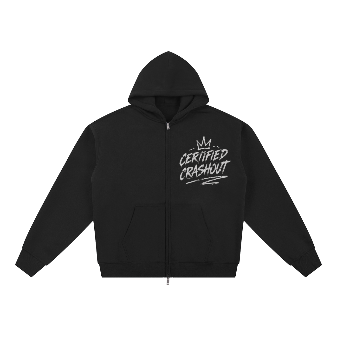 Certified Crashout Essential Fleece Zip-Through Hoodie