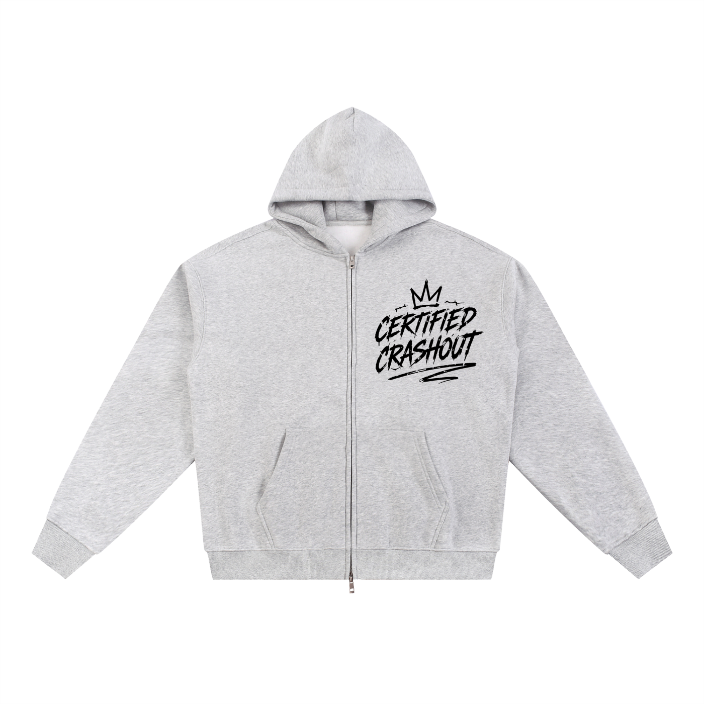 Certified Crashout Essential Fleece Zip-Through Hoodie