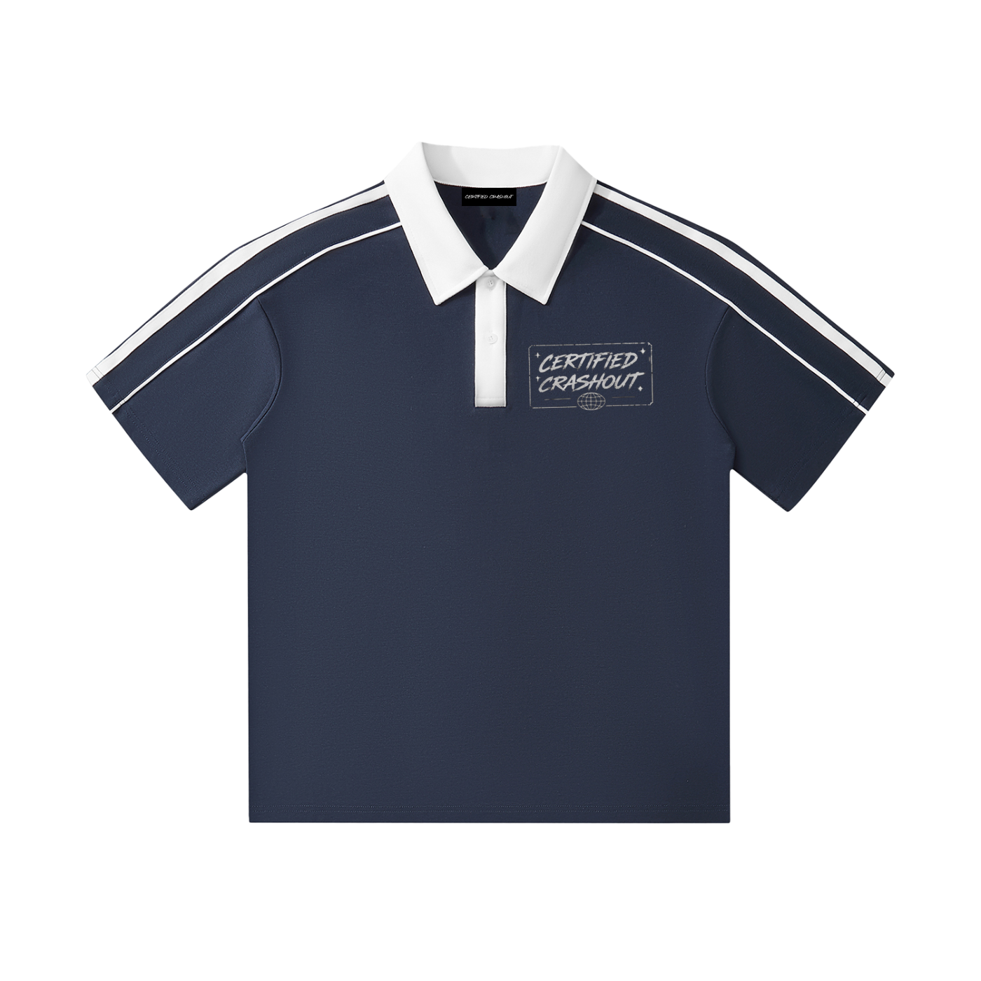 Certified Crashout World Collar Short-Sleeve Polo Shirt