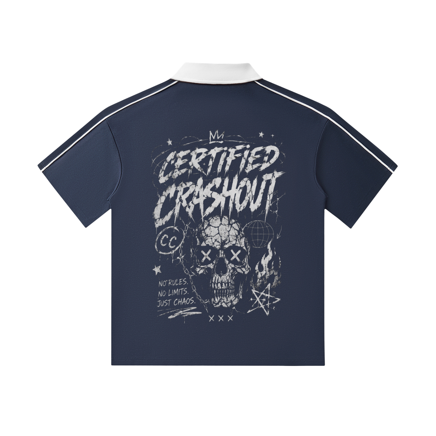 Certified Crashout Collar Short-Sleeve Polo Shirt