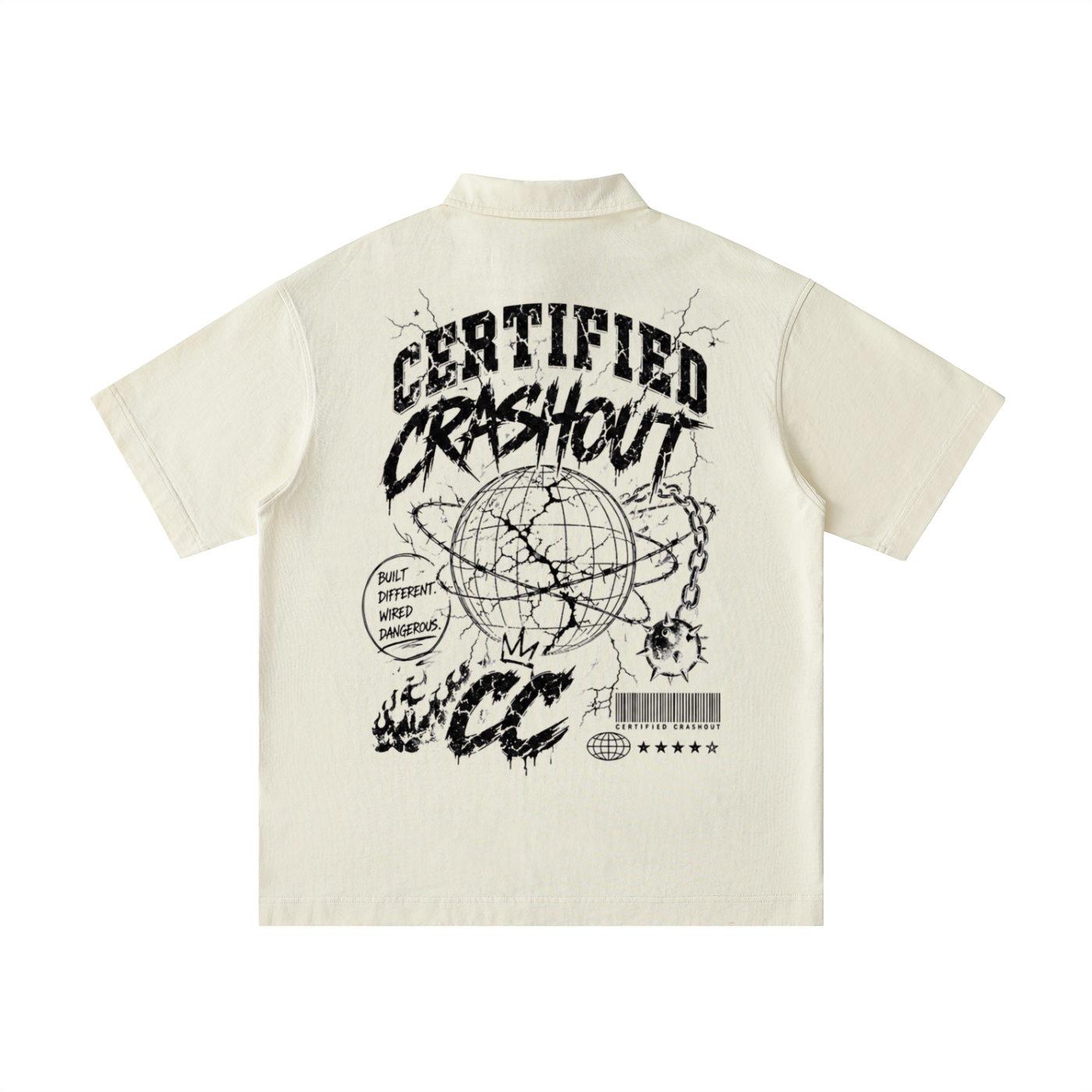 Certified Crashout World Loose Cotton Short-Sleeve Polo Shirt