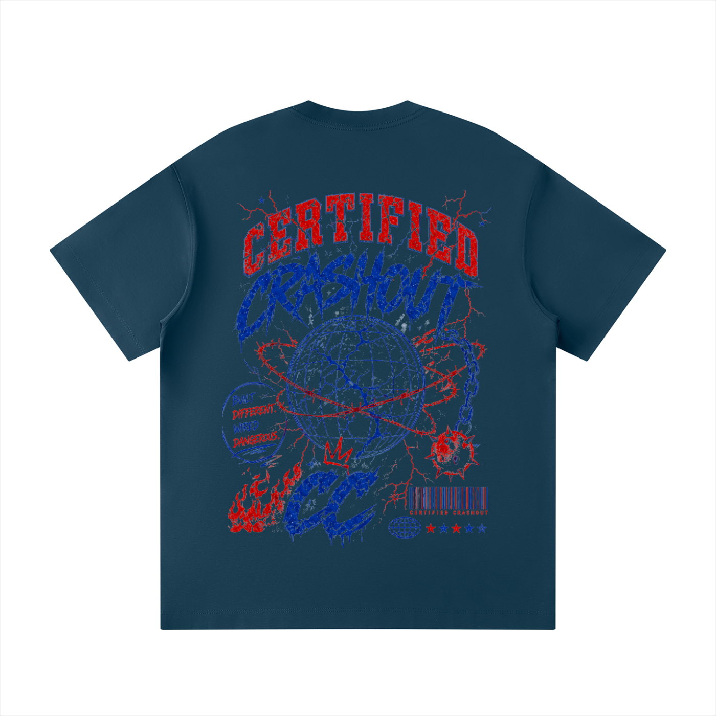 Certified Crashout World 4th Of July Edition Unisex Loose Fit Crewneck T-Shirt