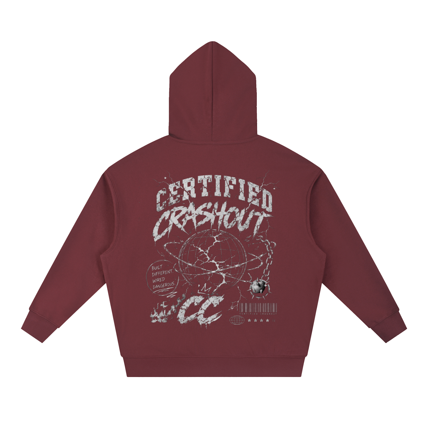 Certified Crashout World Essential Boxy Heavyweight Drop-Shoulder Hoodie