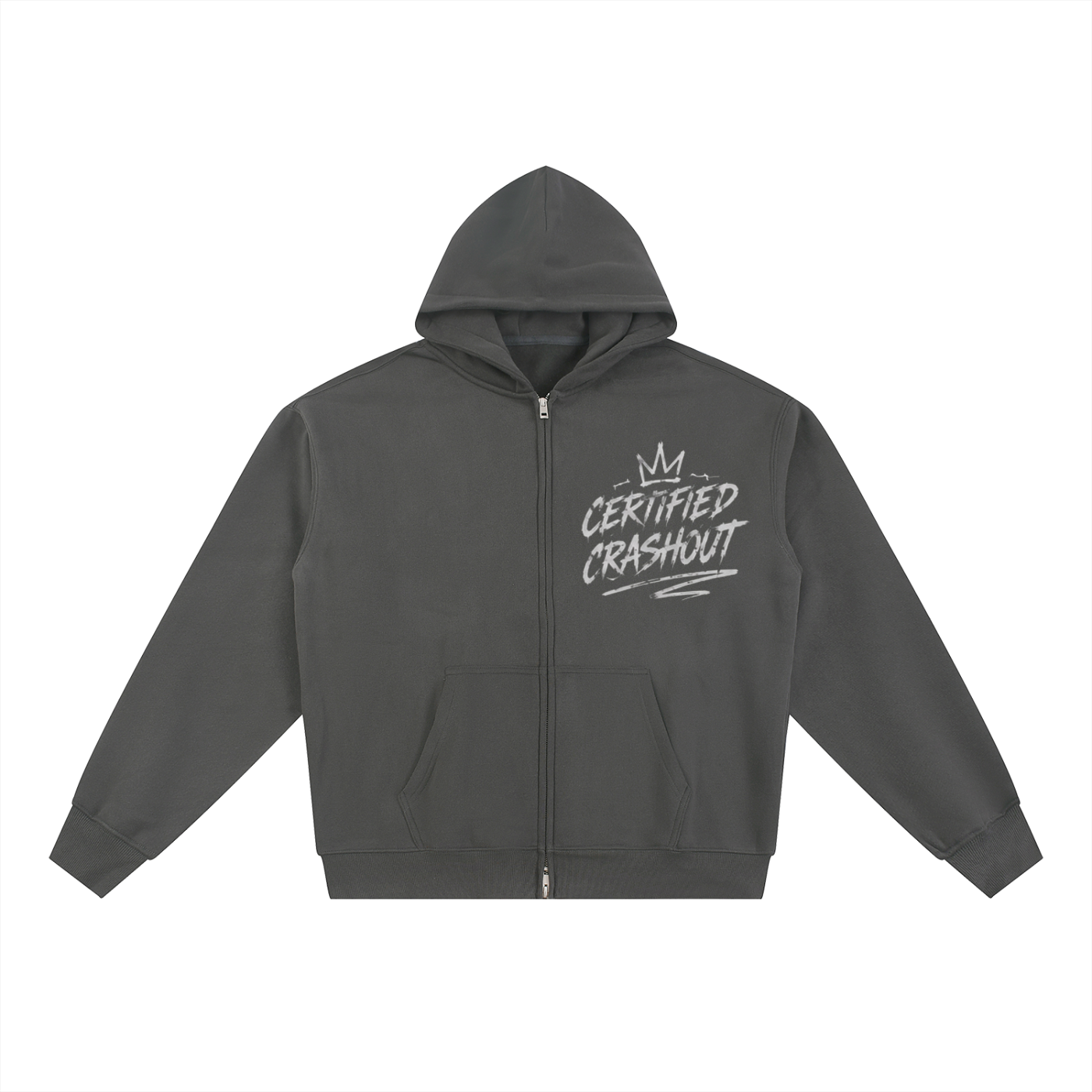 Certified Crashout Essential Fleece Zip-Through Hoodie