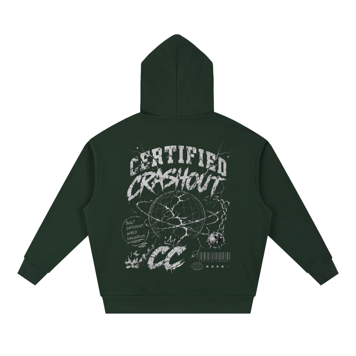 Certified Crashout World Essential Boxy Heavyweight Drop-Shoulder Hoodie