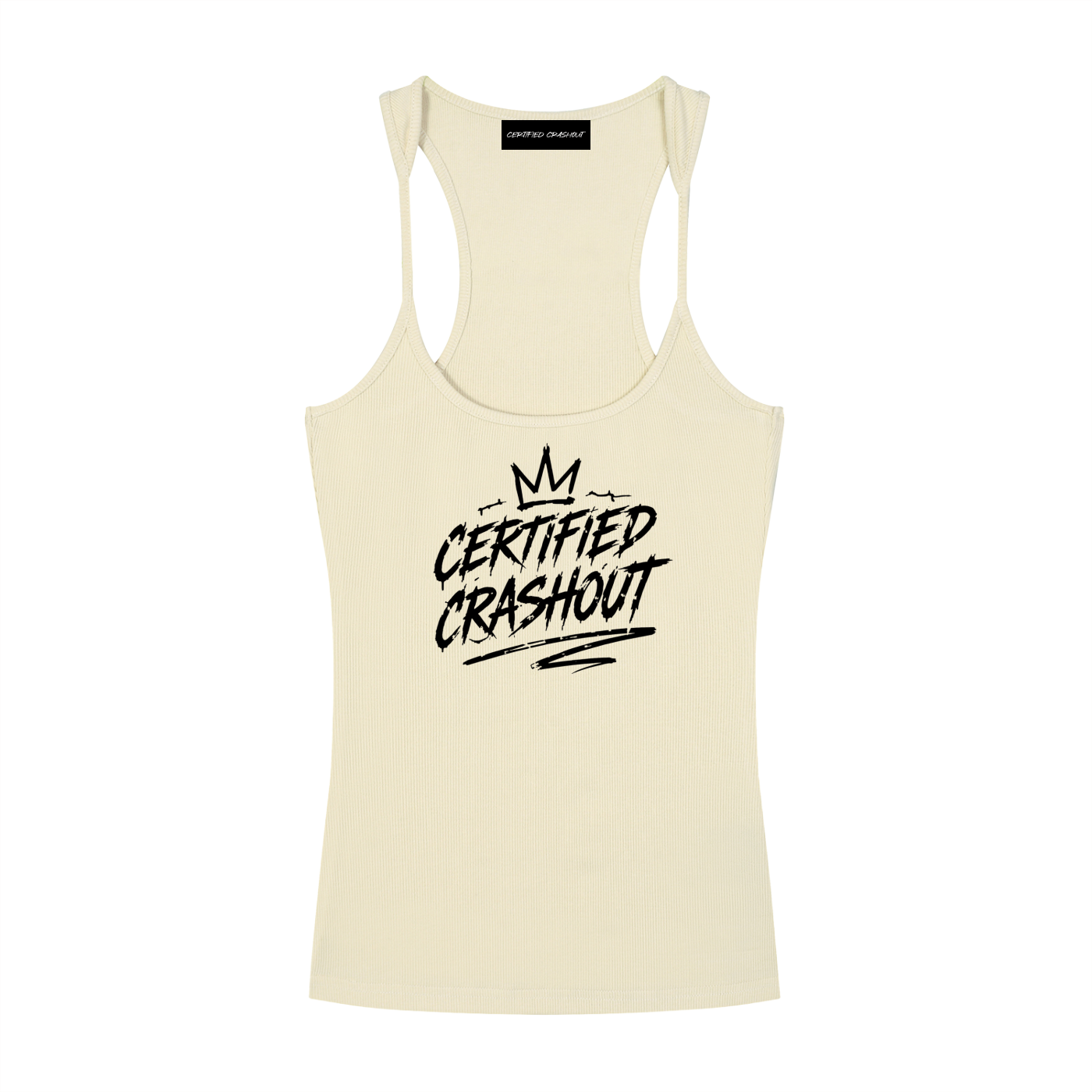 Certified Crashout Women’s Slim Fit Ribbed Racerback Tank Top