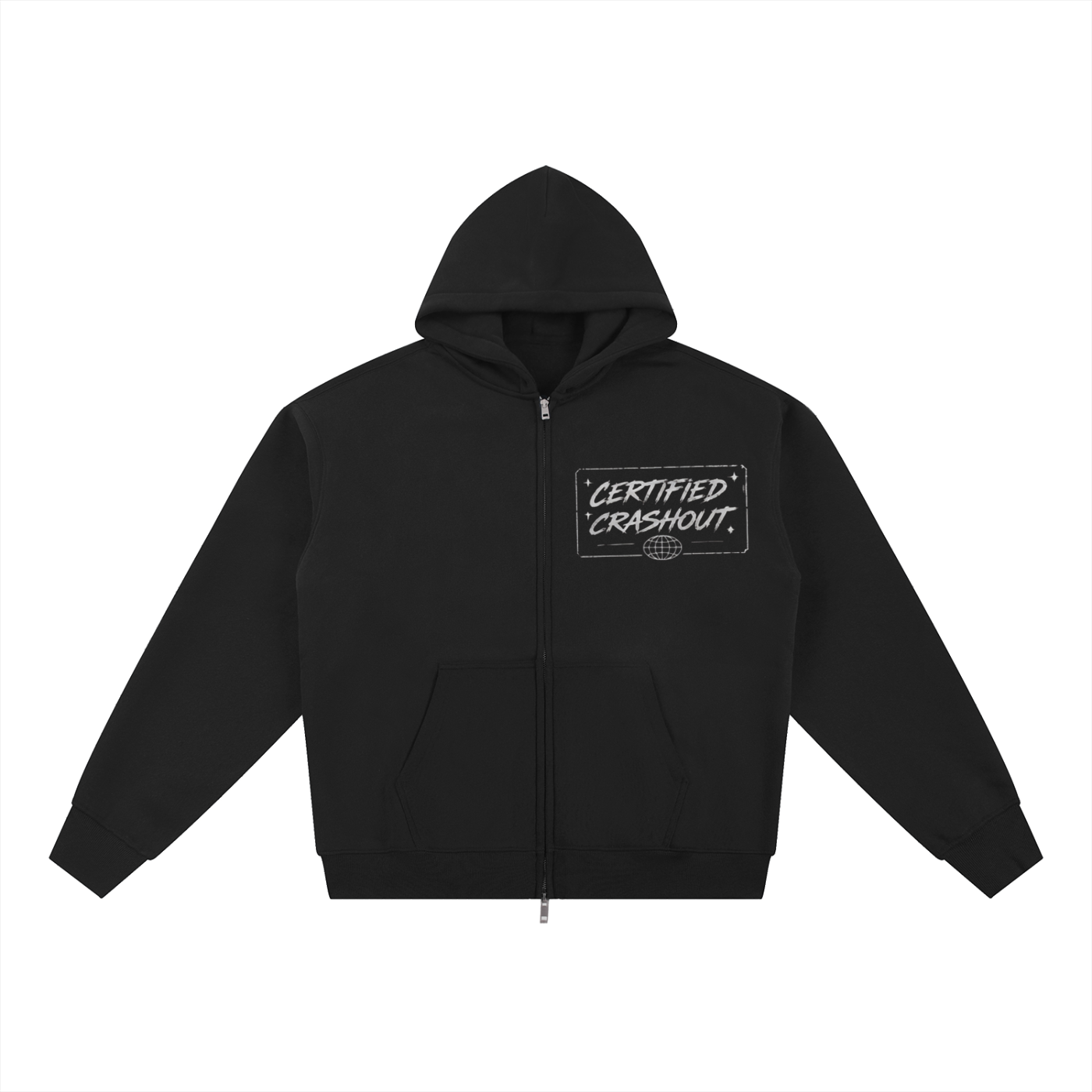 Certified Crashout World Essential Fleece Zip-Through Hoodie