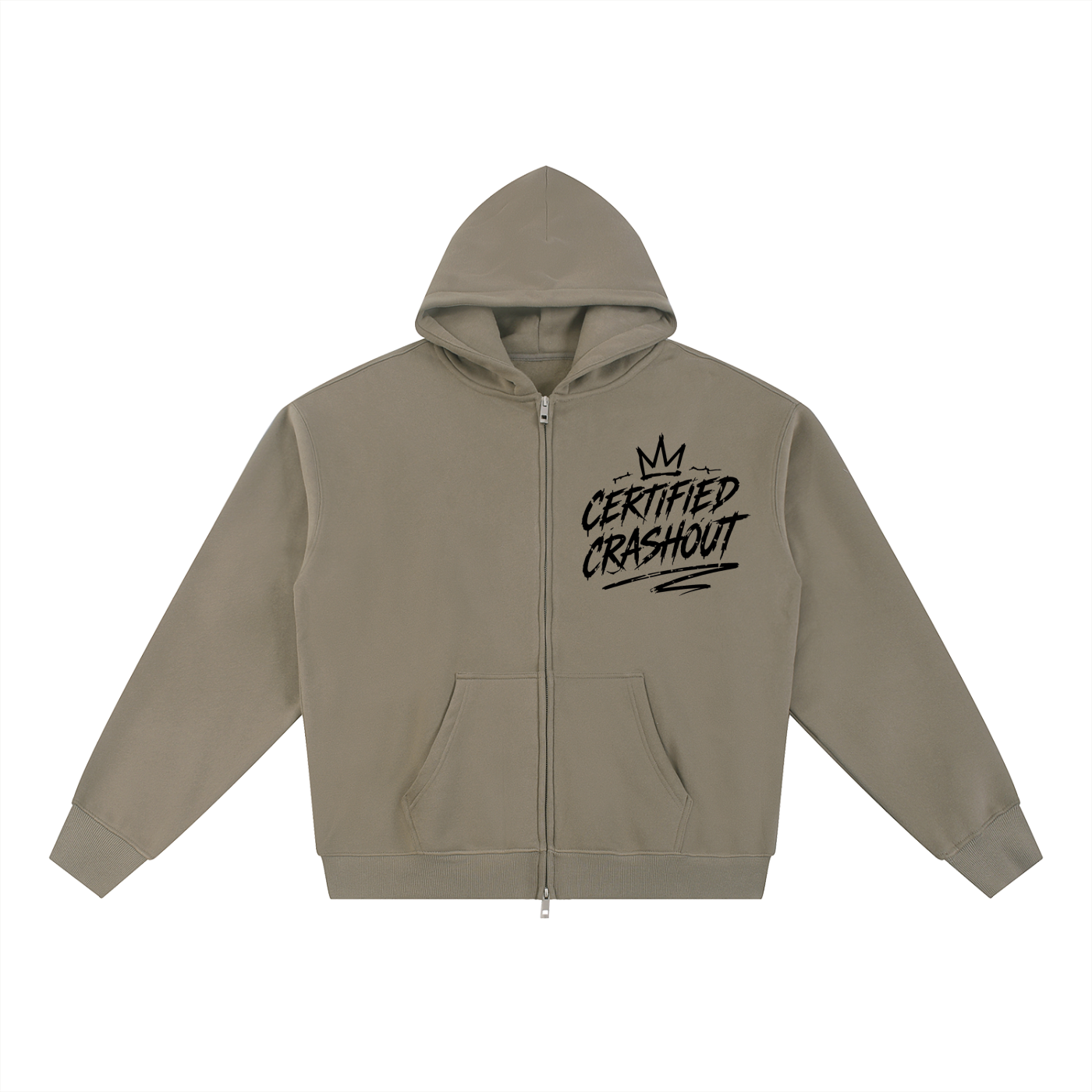 Certified Crashout Essential Fleece Zip-Through Hoodie